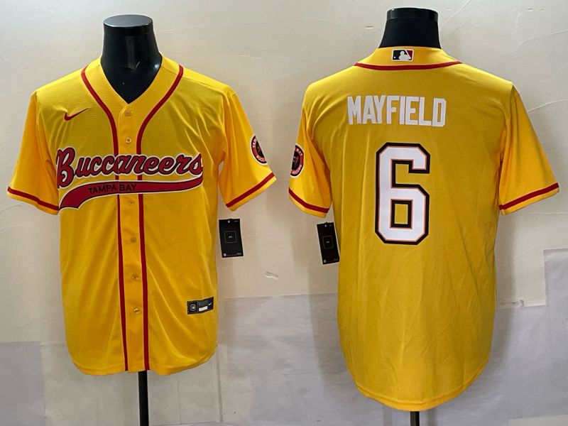 Men 2025 Tampa Bay Buccaneers #6 Mayfield Yellow Joint Name Nike Limited NFL Jersey style 01->tampa bay buccaneers->NFL Jersey